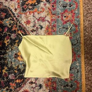 Hollister Green Satin Cowl Neck Tank